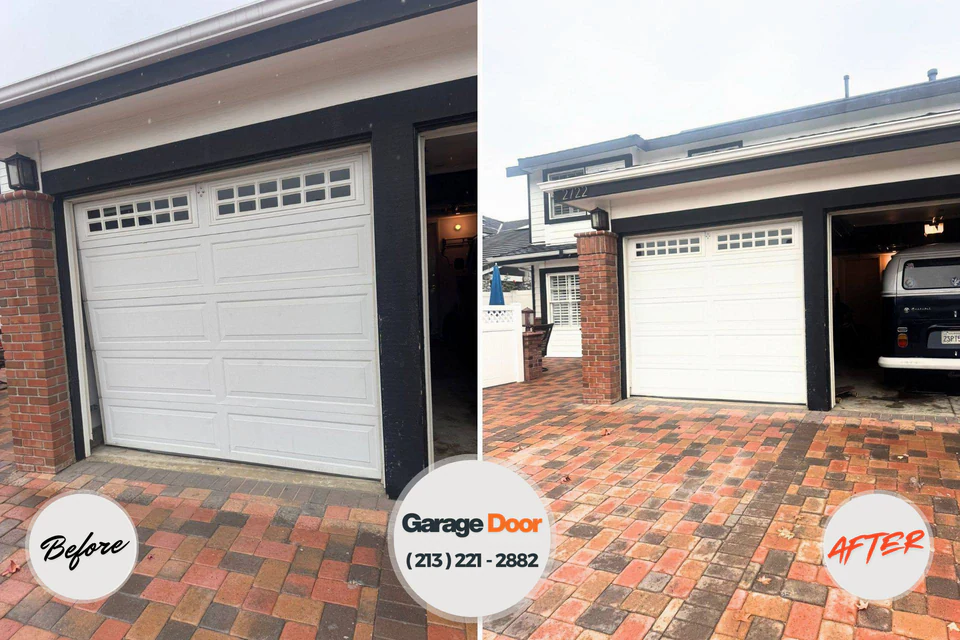 Before and after: garage door repair Buckeye Lake, OH